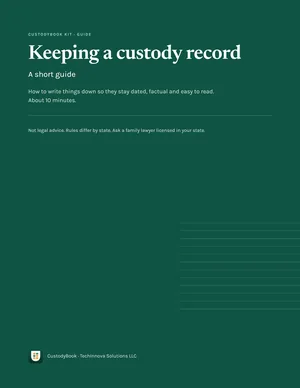 Cover of the guide: Keeping a custody record: a short guide