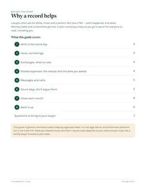 The guide: contents page